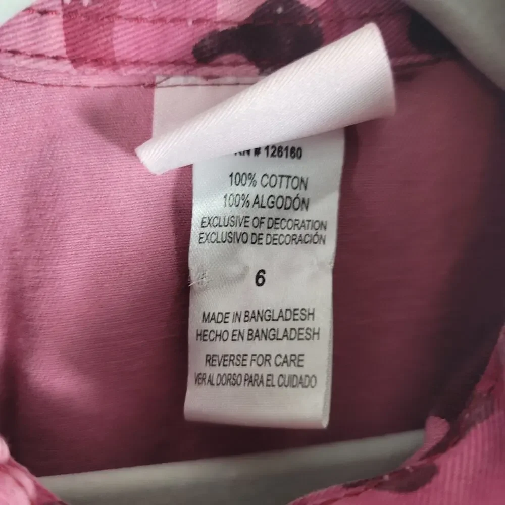 Little Lass Pink Camo Rose Bling Long Line Jacket Girls 6